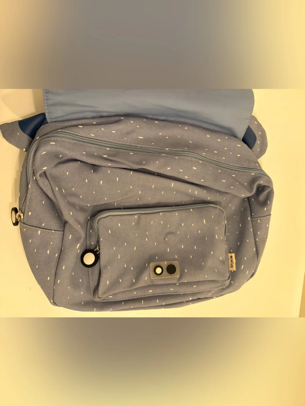 Gray Blue Elephant Kids Satchel Backpack